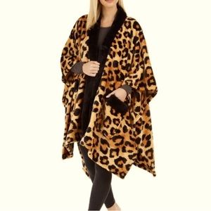 Charter Club Cozy Plush Wrap Throw, leopard print 50"x70" NWT 🐆